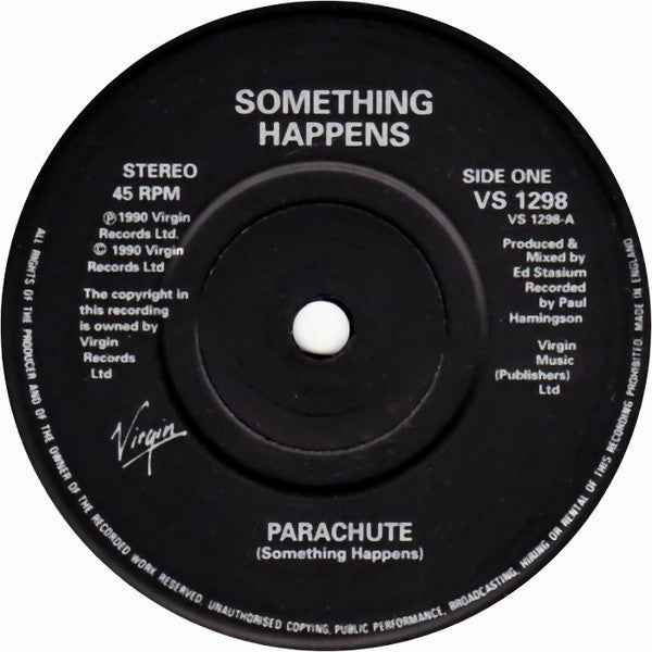 Something Happens - Parachute - Used Vinyl Record 7" image 3
