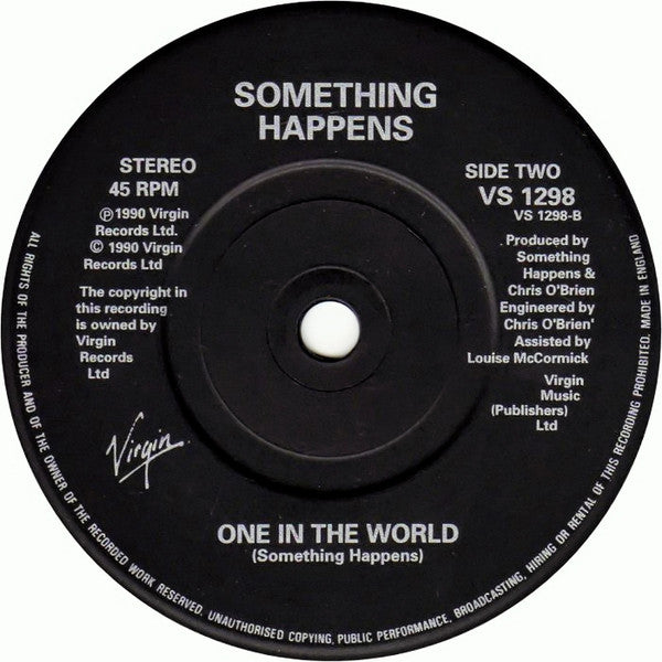 Something Happens - Parachute - Used Vinyl Record 7" image 4