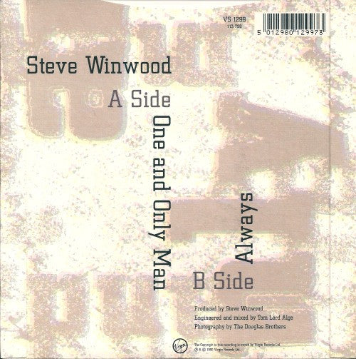 Steve Winwood - One And Only Man - Used Vinyl Record 7" image 2