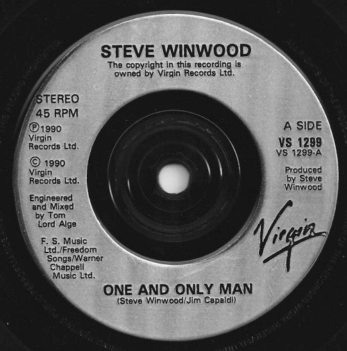 Steve Winwood - One And Only Man - Used Vinyl Record 7" image 3
