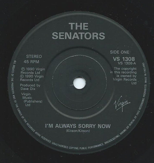 Senators - I'm Always Sorry Now - Used Vinyl Record 7" image 3