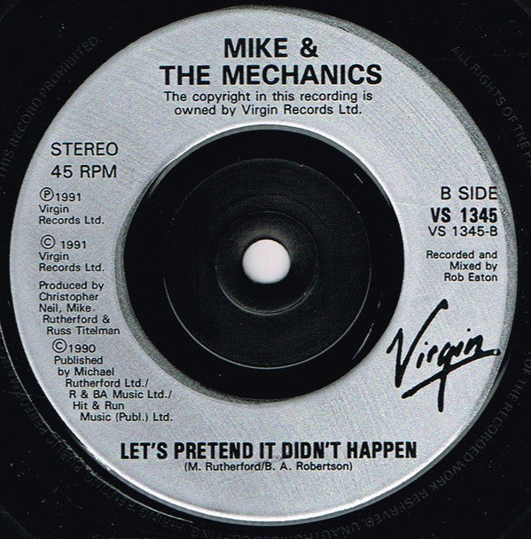 Mike & The Mechanics - Word Of Mouth - Used Vinyl Record 7" image 4