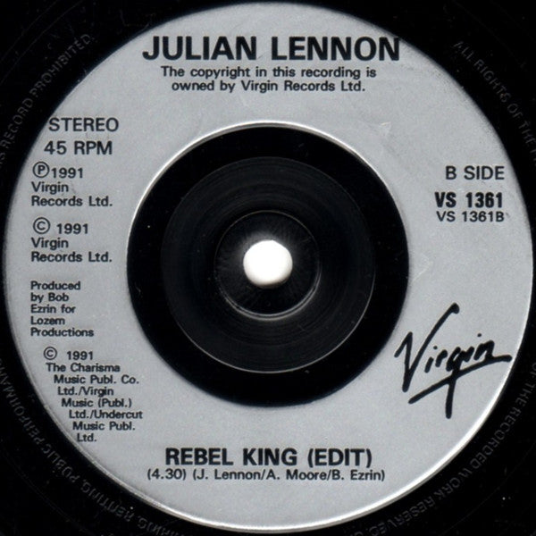 Julian Lennon - Saltwater - Used Vinyl Record 7" image 4