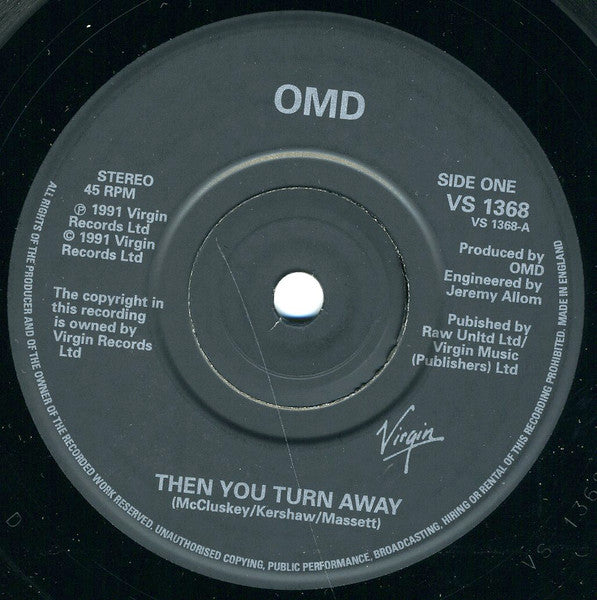 Orchestral Manoeuvre - n You Turn Away - Used Vinyl Record 7" image 3