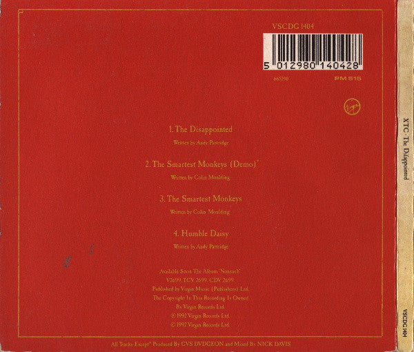 XTC - Disappointed - Used CD image 2