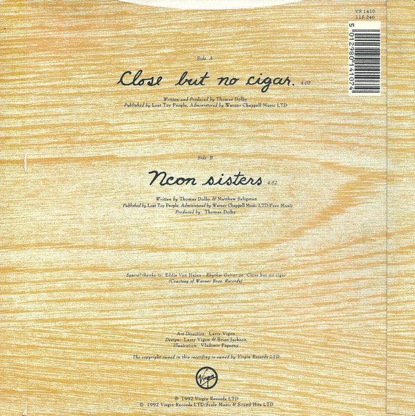 Thomas Dolby - Close But No Cigar - Used Vinyl Record 7" image 2