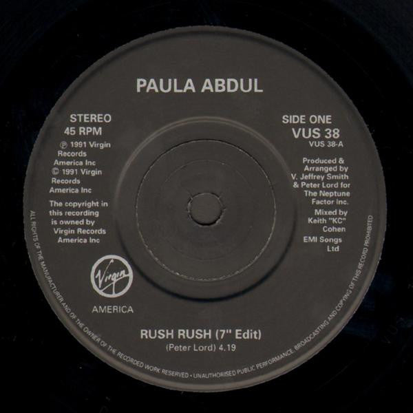 Paula Abdul - Rush Rush - Used Vinyl Record 7" image 3