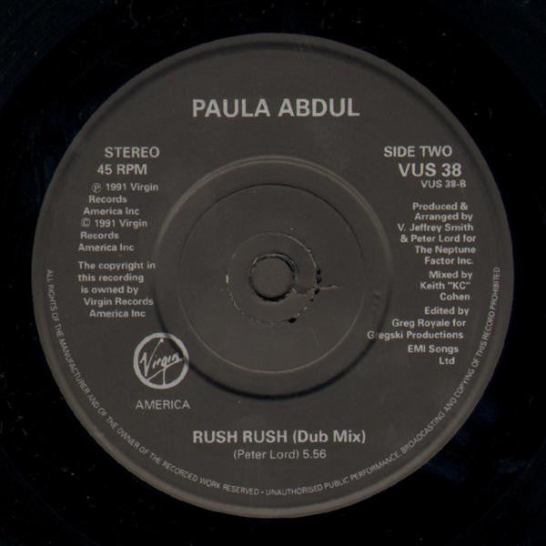 Paula Abdul - Rush Rush - Used Vinyl Record 7" image 4