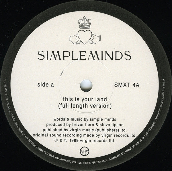 Simple Minds - This Is Your Land - Used Vinyl Record 12" image 3