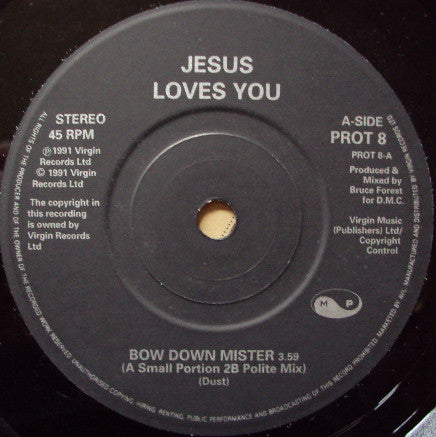 Jesus Loves You - Bow Down Mister - Used Vinyl Record 7" image 3
