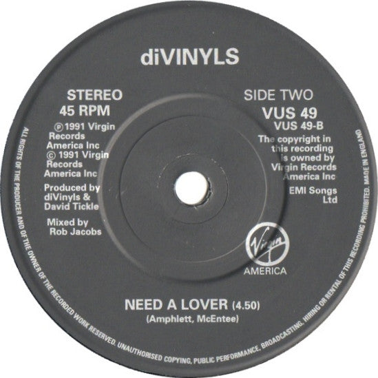 Divinyls - Make Out Alright - Used Vinyl Record 7" image 8