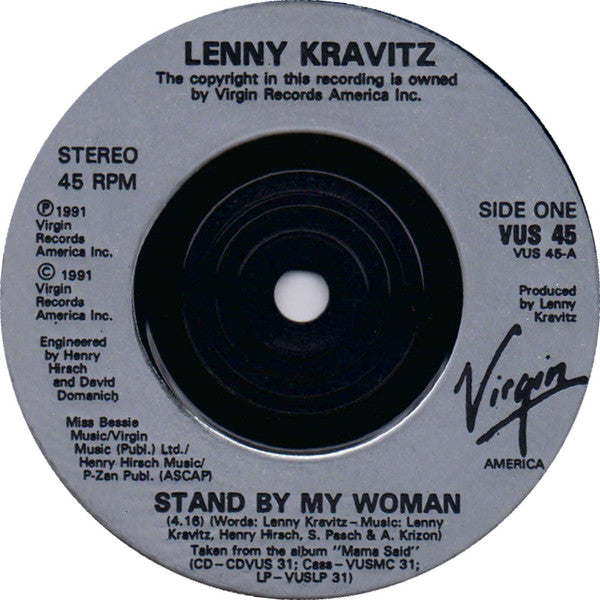 Lenny Kravitz - Stand By My Woman - Used Vinyl Record 7" image 3