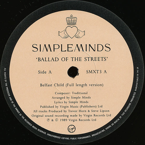Simple Minds - Ballad Of The Streets - Used Vinyl Record 12" image 3