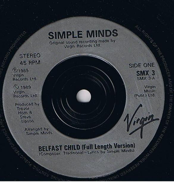 Simple Minds - Belfast Child (Full Length Version) - Used Vinyl Recor image 3