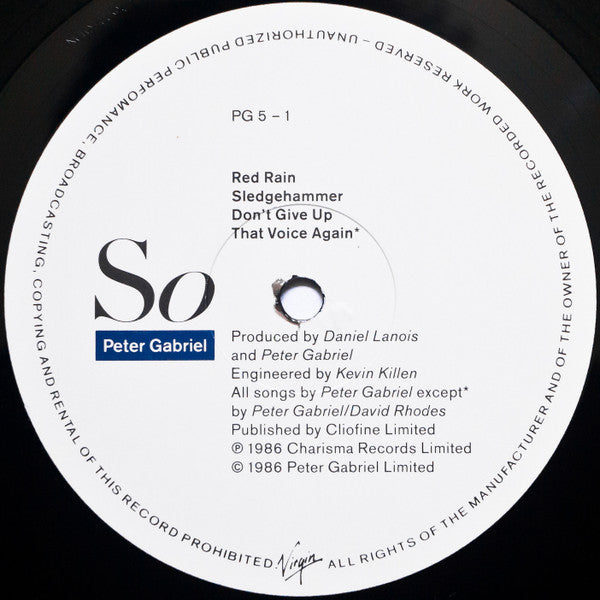 Peter Gabriel - So - Used Vinyl Record image 3