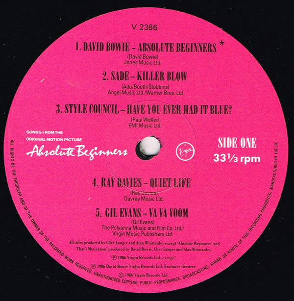 Various - Absolute Beginners (Bande Originale Du Film) Songs From The O image 3
