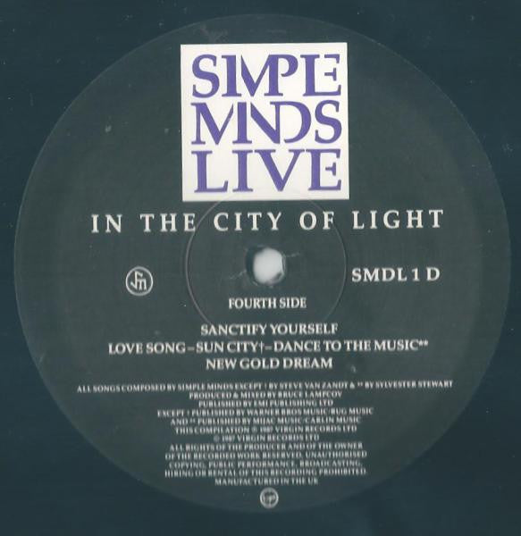 Simple Minds - Live In The City Of Light - Used Vinyl Record image 5
