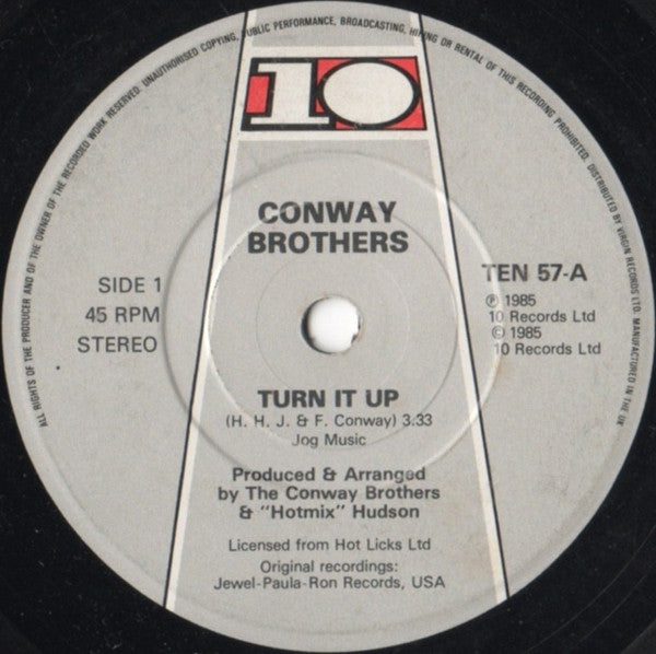 Conway Brothers - Turn It Up - Used Vinyl Record 7" image 3
