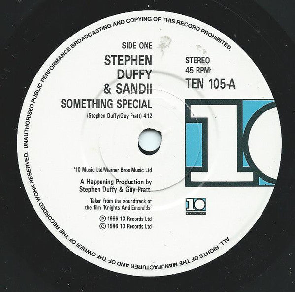 Stephen Duffy - Something Special - Used Vinyl Record 7" image 3