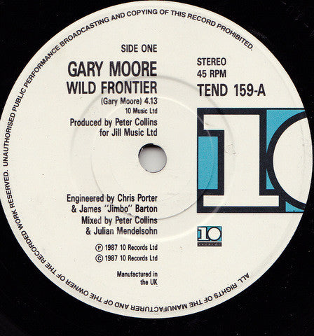 Gary Moore - Wild Frontier - Used Vinyl Record 7" image 4