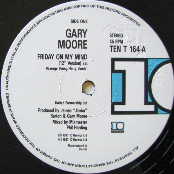 Gary Moore - Friday On My Mind - Used Vinyl Record 12" image 4