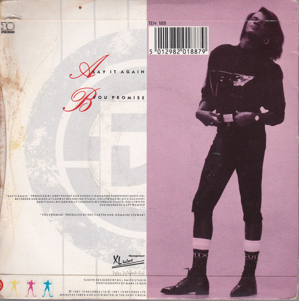 Jermaine Stewart - Say It Again - Used Vinyl Record 7" image 6
