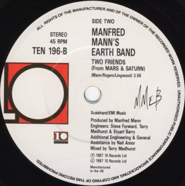 Manfred Mann's Earth - Geronimo's Cadillac - Used Vinyl Record 7" image 4