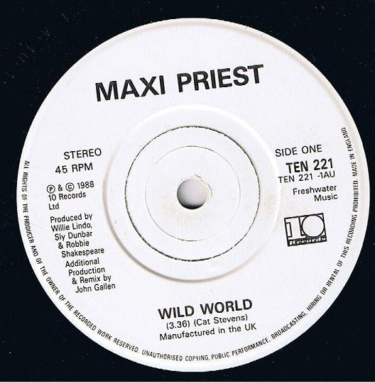 Maxi Priest - Wild World - Used Vinyl Record 7" image 3
