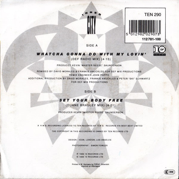 Inner City - Whatcha Gonna Do With My Lovin' - Used Vinyl Record 7" image 2