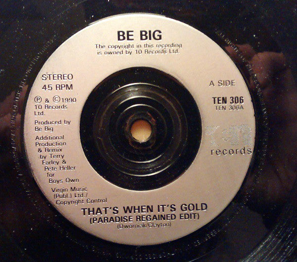 Be Big - That's When It's Gold - Used Vinyl Record 7" image 5