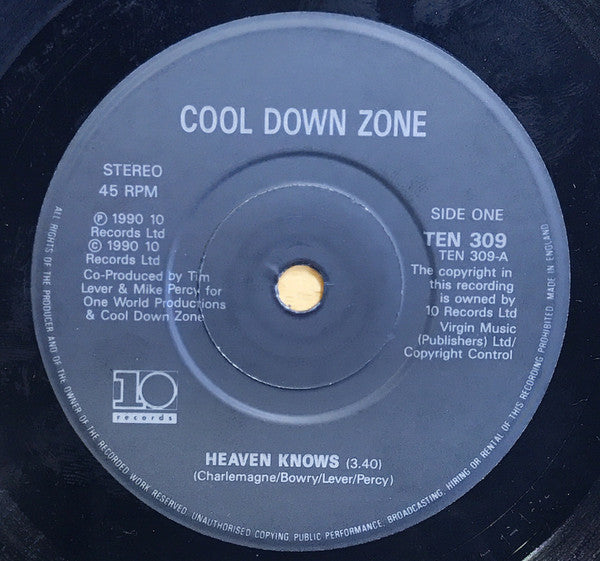 Cool Down Zone - Heaven Knows - Used Vinyl Record 7" image 3