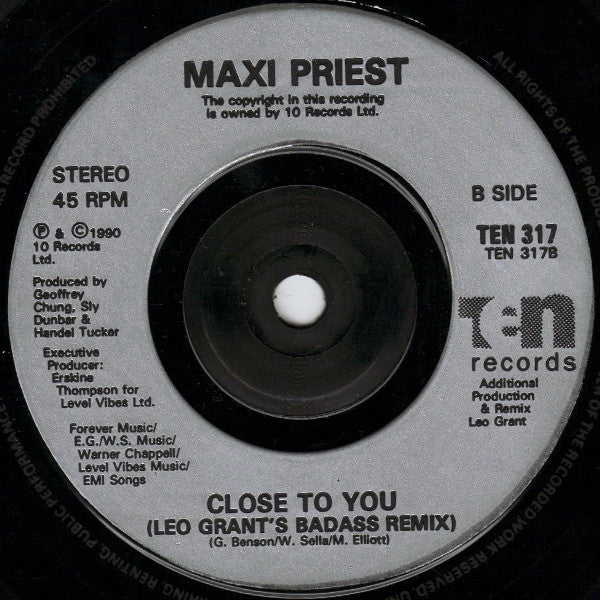 Maxi Priest - Peace Throughout The World - Used Vinyl Record 7" image 4