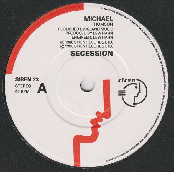Secession - Michael - Used Vinyl Record 7" image 3
