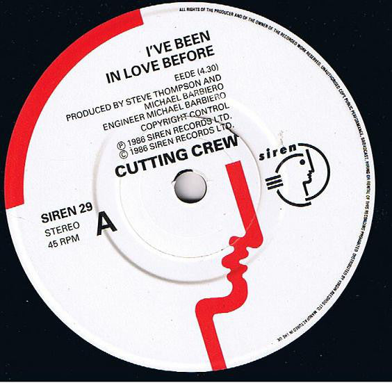 Cutting Crew - I've Been In Love Before - Used Vinyl Record 7" image 3