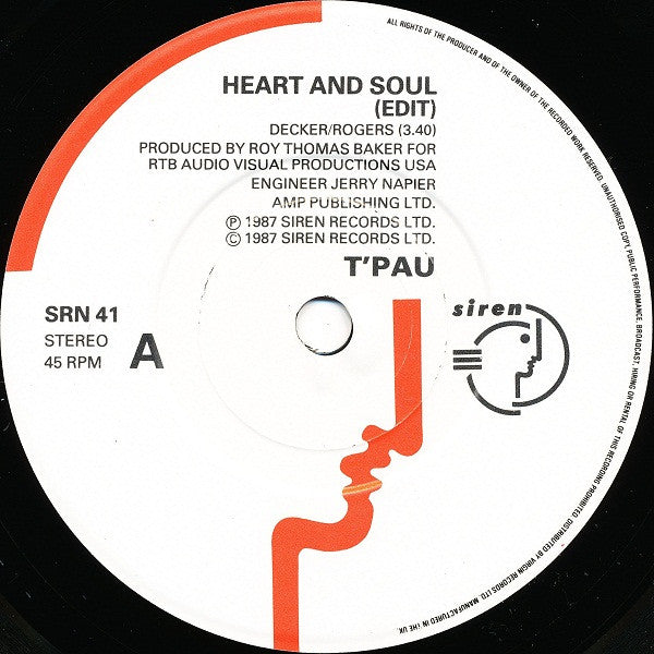 T'Pau - Heart And Soul - Used Vinyl Record 7" image 7