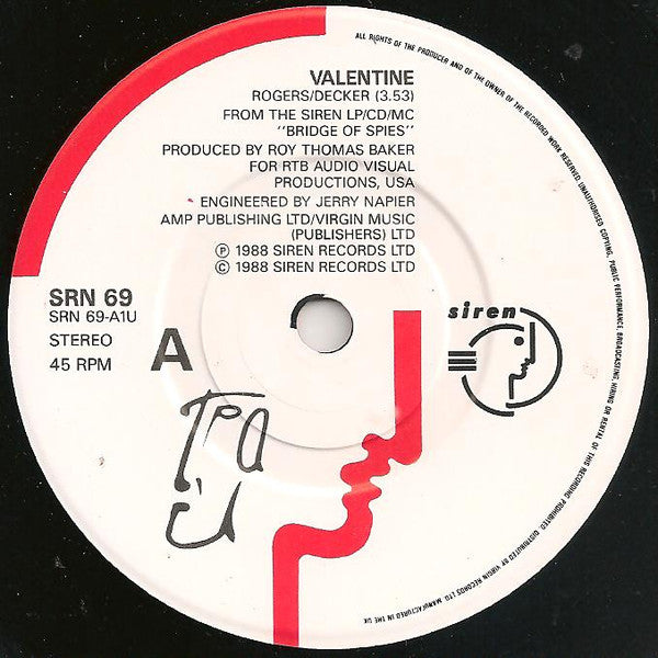 T'Pau - Valentine - Used Vinyl Record 7" image 7