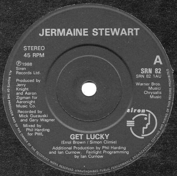 Jermaine Stewart - Get Lucky - Used Vinyl Record 7" image 7