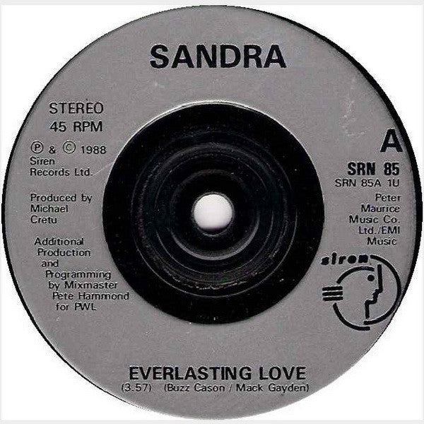 Sandra - Everlasting Love - Used Vinyl Record 7" image 3