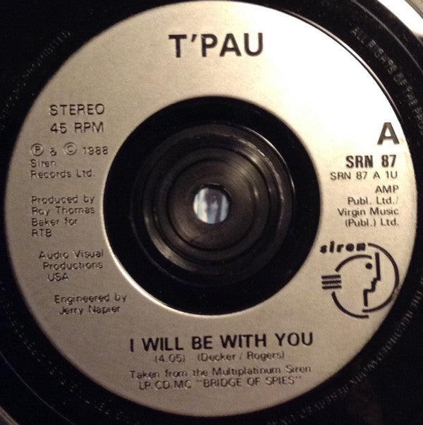 T'Pau - I Will Be With You - Used Vinyl Record 7" image 3