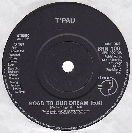 T'Pau - Road To Our Dream - Used Vinyl Record 7" image 7