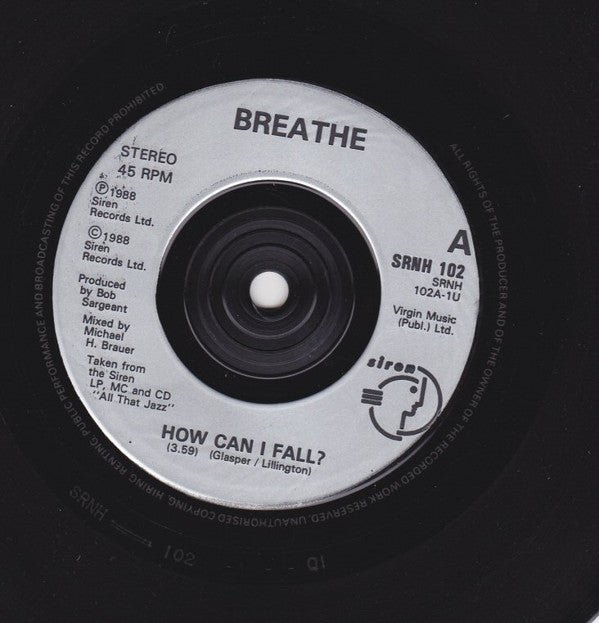 Breathe - How Can I Fall? - Used Vinyl Record 7" image 3