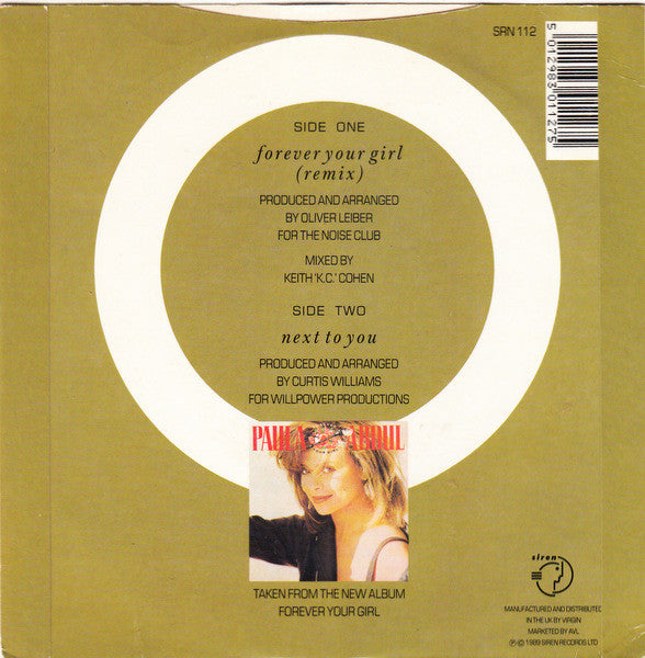 Paula Abdul - Forever Your Girl - Used Vinyl Record 7" image 2