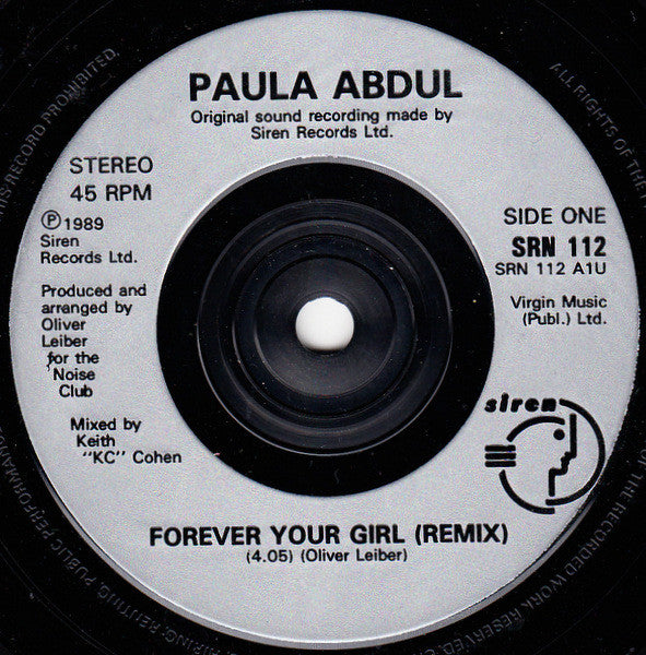Paula Abdul - Forever Your Girl - Used Vinyl Record 7" image 7