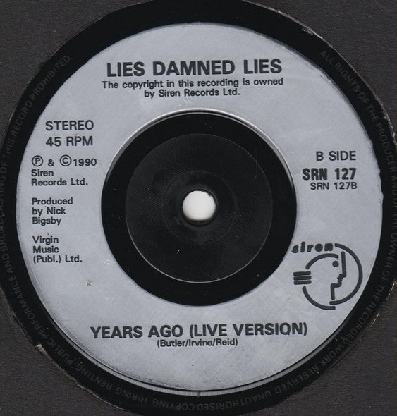 Lies Damned Lies - Love Among The Ruins - Used Vinyl Record 7" image 4