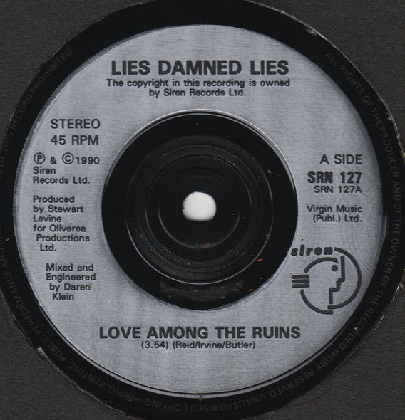 Lies Damned Lies - Love Among The Ruins - Used Vinyl Record 7" image 7