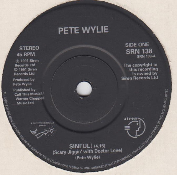 Pete Wylie - Sinful! (Scary Jiggin' With Doctor Love) - Used Vinyl Re image 3