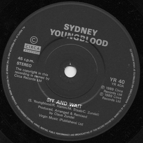 Sydney Youngblood - Sit And Wait - Used Vinyl Record 7" image 3