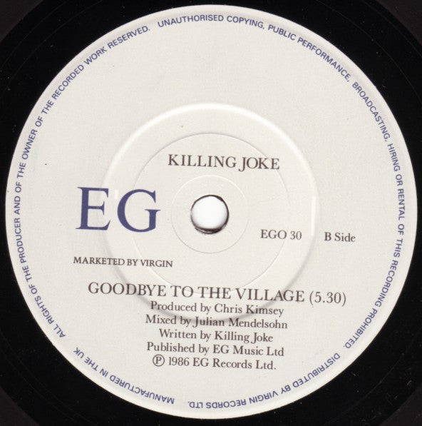 Killing Joke - Sanity - Used Vinyl Record 7" image 4