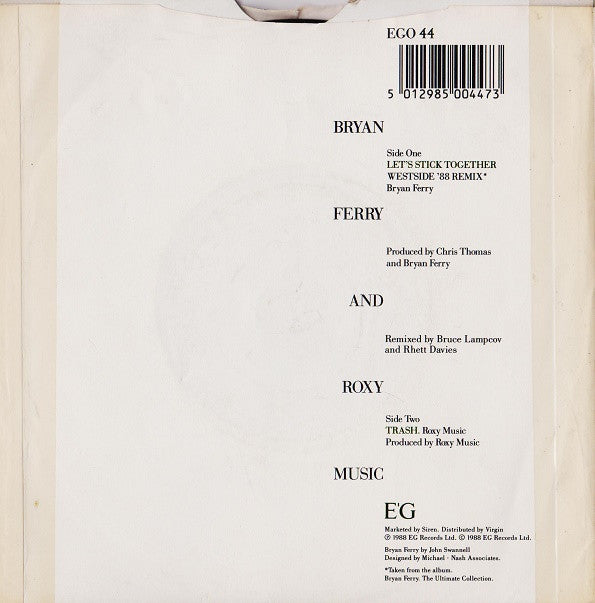 Bryan Ferry - Let's Stick Together - Used Vinyl Record 7" image 2