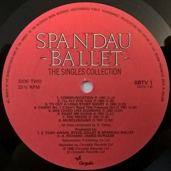 Spandau Ballet - Singles Collection - Used Vinyl Record image 4